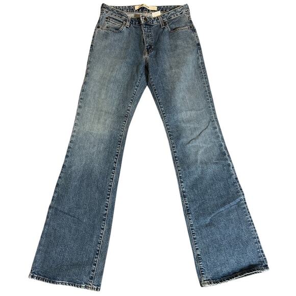 Vtg 2001 Gap Flare Stretch Jeans Mid Rise Cotton Blend 28 x 31.5 Distressed Hem - Picture 1 of 10